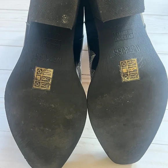 Wetkiss Black Faux Leather Women’s Cowboy Boots – Size 9 – Excellent Condition - Picture 6 of 8